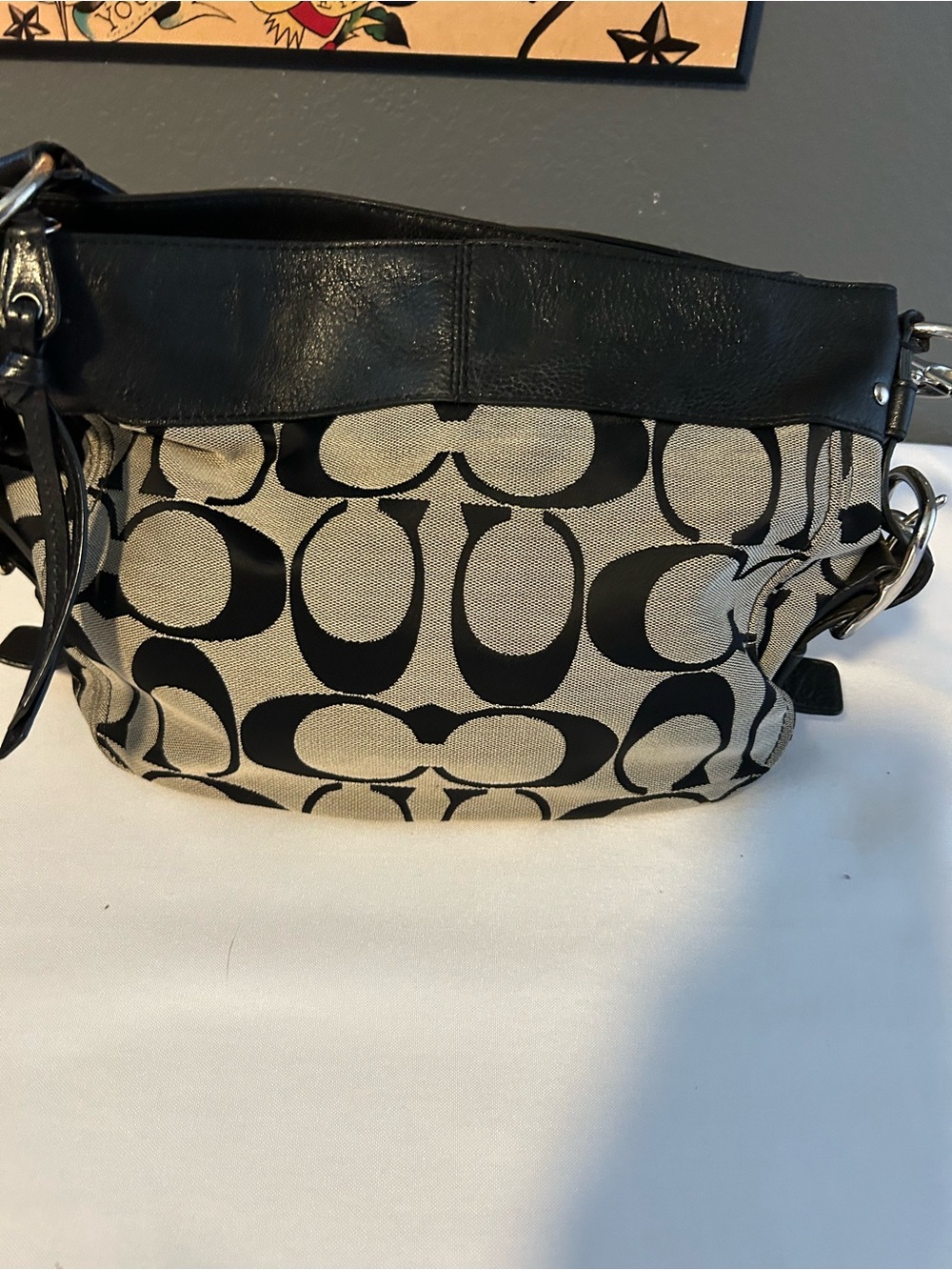 Coach Signature Zoe Hobo Shoulder Bag in Very Good Condition - Picture 3 of 8